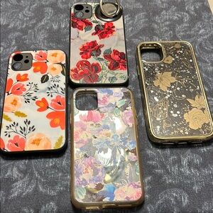 Red and Black Floral iPhone Cases